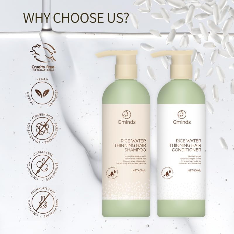 Rice & Rise l Rice Water Hair Growth Shampoo + Conditioner 